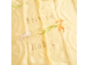 BRAND NEW WITH TAGS PRIVATE LABEL LEMON YELLOW GLOSS SATIN FLORAL SILK SCARF