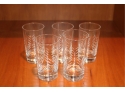 Set Of 12 Vintage Etched Barware Drinking Glasses