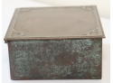 1920'S SILVER CREST Decorated Bronze CIGARETTE Ashtray BOX Smith Metal Arts