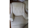 Pair Of Swivel Club Chairs And 1 Ottoman By Disque Furniture Corporation