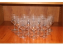 Set Of 12 Vintage Etched Barware Wine Glasses