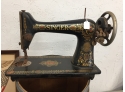 Antique Singer Sewing Machine And Nail Bucket