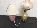 Vintage Hurricane Lamp And 2nd Lamp, Both Work