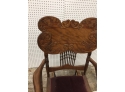 Antique Victorian Gliding Chair With Velvet Cushion