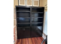 Pair Of Custom Black Bookcases With Adjustable Shelves - Made In Mexico