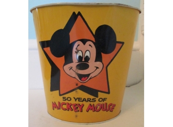 Vintage CHINECO Brand, Vintage MICKEY MOUSE Walt Disney, Waste Paper Basket, TIN Construction
