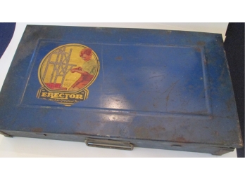 Vintage A. C. GILBERT Brand ERECTOR SET, With Original BLUE CARRY CASE