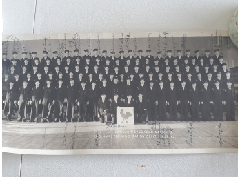 Co.62 M.l.davison - C. SP. CO. COM'D Mar 15 1943 - US Naval Training Station- Great Lakes Ill  With Autographs