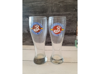 2 Brooklyner Weiss Beer Glasses - 9' - S