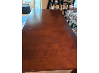 5'x2 1/2' Pub Height Cherry Wood Table. Under Table Shelf Included. Some Replacement Bolts Needed - J