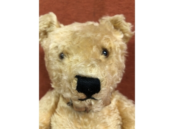 Antique Jointed Mohair Bownish/Gold  Teddy Bear 12.5” X 9.5” Approximately