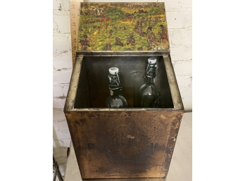 Antique Japanese Metal (Tin?) Tea Box
