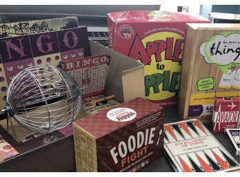 Board Game Assortment With Vintage Bingo Boxed Game