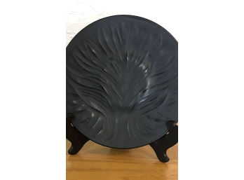 Lalique  “Alques Noir” Black Crystal Plate  Approximately 7.5’’