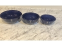 Vintage PYREX Navy  Mixing Bowls Set Of Three