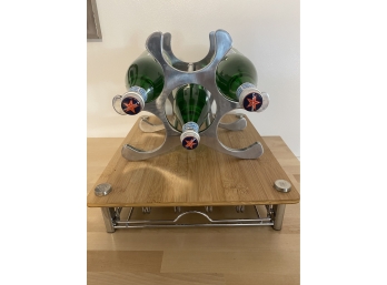 Wine Holder And Coffee Pot Base With Pod Drawer