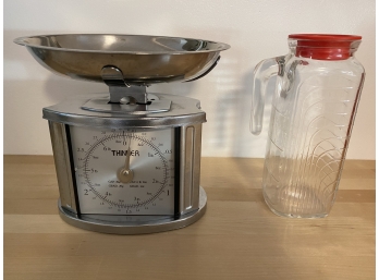 Food Scale And Small Glass Pitcher