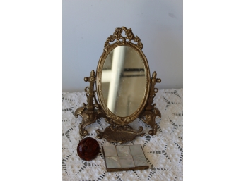 Vintage Mirror And Vintage Holder