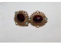 Stunning Ruby Rhinestone Earrings
