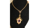 Art Deco Rose Quartz Necklace