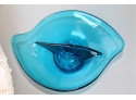 Aqua Glass Divided Bowl