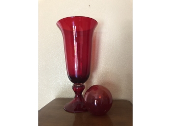 Red Vase And Paper Weight
