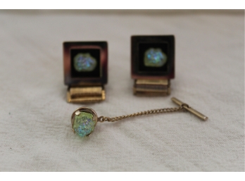 Vintage Tie Pin And Cuffs