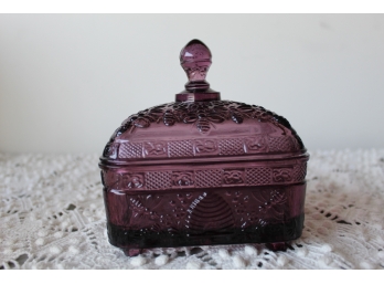 PURPLE COVERED CANDY DISH