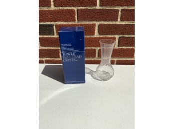 TOWLE FULL LEAD CRYSTAL VASE, 7IN HEIGHT