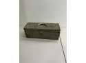 VINTAGE METAL TOOL BOX WITH ACCESSORIES