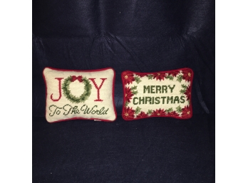Needle Point Christmas Small Pillows