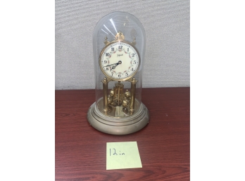 Glass Dome Mantle Clock, 12 In, Untested