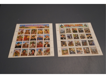 Lot Of 2 Sheets Of Stamps