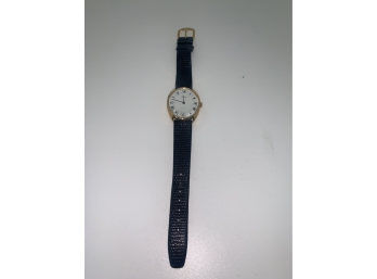 18k Gold Watch With Black Band, Needs Battary