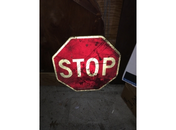 Wooden Stop Sign