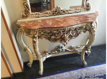 Decorative Wall Table With Matching Mirror