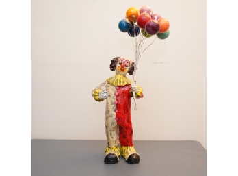 PAPER MACHE CLOWN WITH BALLOONS