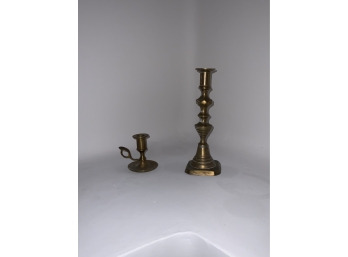 LOT OF 2 BRASS CANDLE HOLDER
