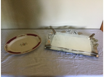Decorative Plate With Mirror Tray
