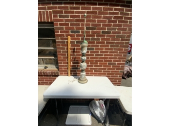 ANTIQUE LAMP WITH NO SHADE 48 INCH HEIGHT