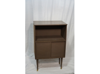 VINTAGE RECORD CABINET WITH SIDING DOOR