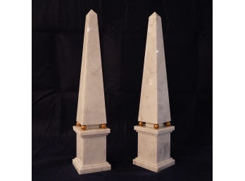 Two Marble Obelisks
