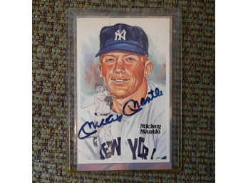 SIGNED PICTURE OF MICKEY MANTLE WITH COA