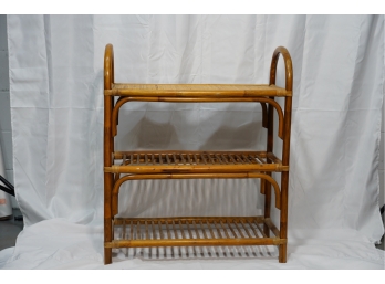VINTAGE 3 TIER BAMBOO STYLE RACK