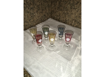 Set Of Six Four Leaf Clover Shot Glasses