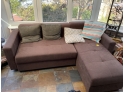 Brown Sofa CONFIGURED TO QUEEN SLEEPER, INTERIOR RAL STORAGE