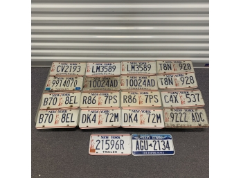 Large Lot Of 1990’s New York License Plates
