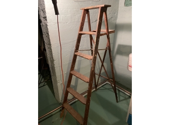 Old Wooden Painters Ladder 5.5 Feet Folding