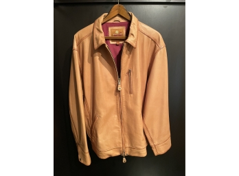 Tan Brown Leather Mens Jacket Size XXL