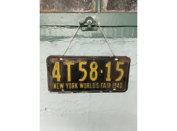 NEW YORK WORLD FAIR BLACK 1940  PLATE